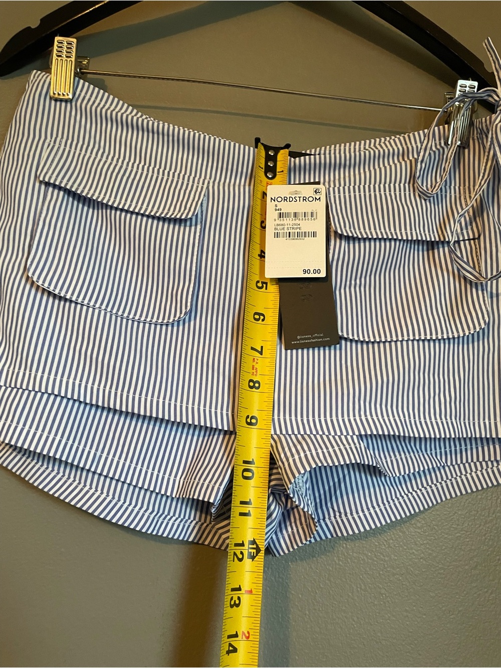 NWT Lioness Sz Small Blue White Striped Country Side Skort Lux Pockets Ret $90! - Picture 12 of 14